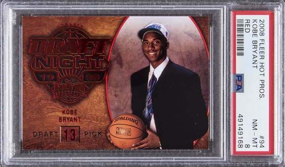 2008-09 Fleer Red Hot Prospects #94 Kobe Bryant (#19/25) - PSA NM-MT 8